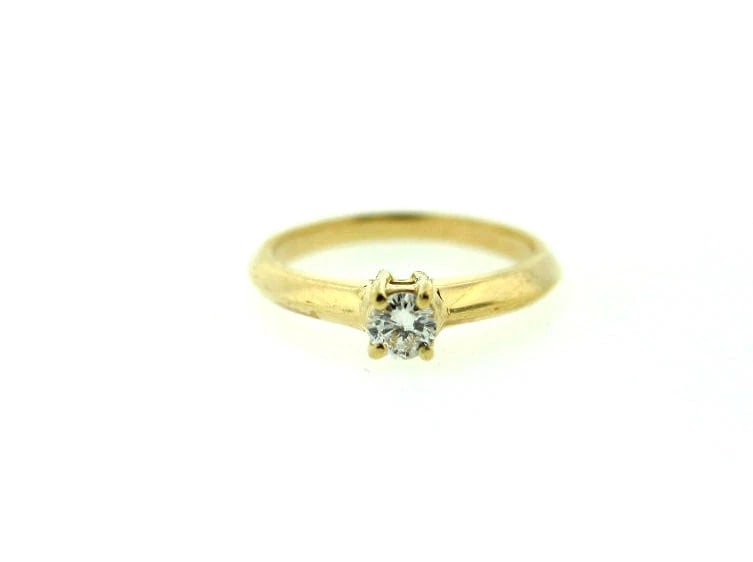 VINTAGE C.1950 DIAMOND 14K YELLOW GOLD ENGAGEMENT RING 0.30 CTS - 2