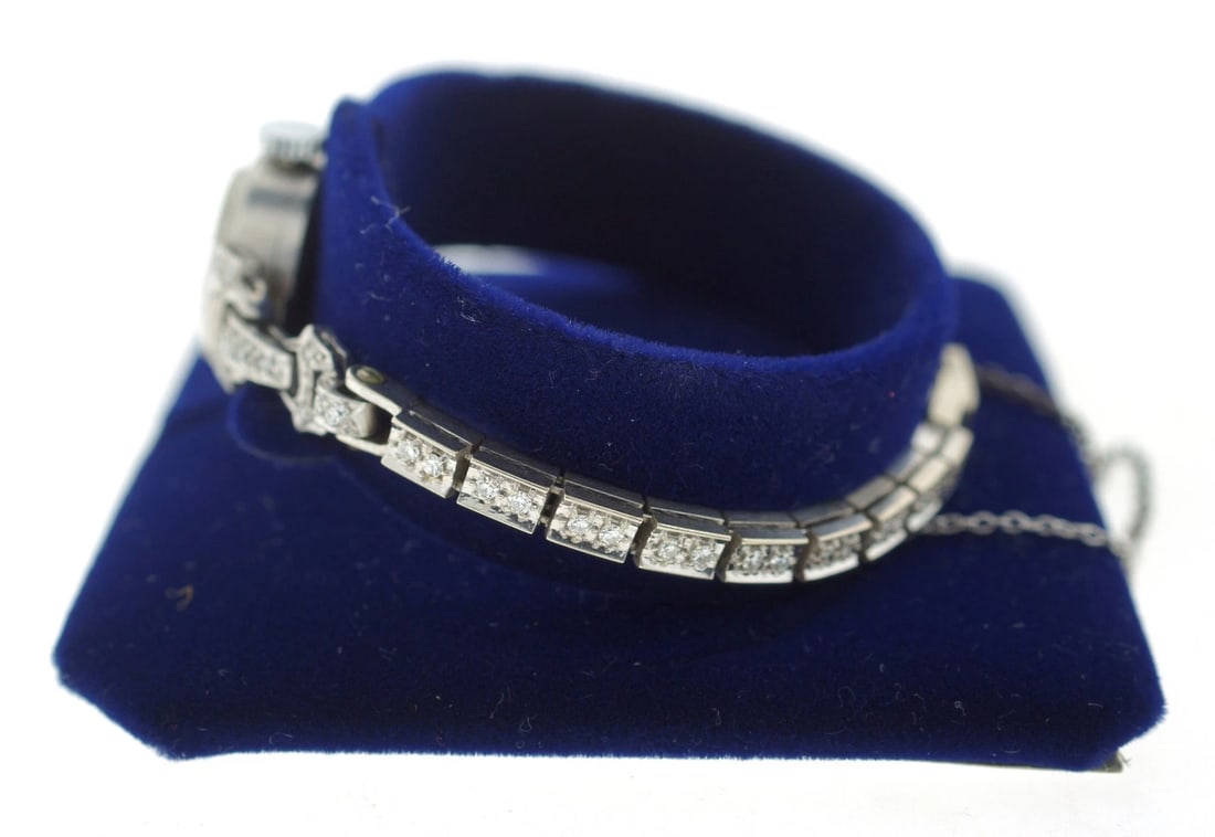CHIC Bulova Platinum & Single Cut Diamond Watch Circa 1920! - 2