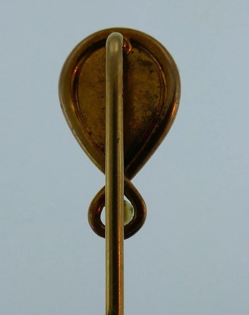 Antique 10k Yellow Gold Moonstone Pearl Pin - 5