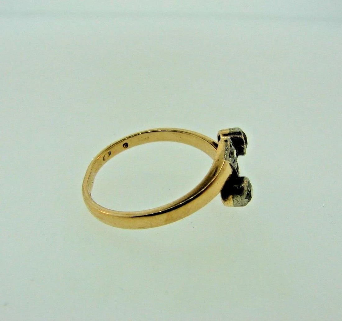 WOW European Edwardian Silver, 14k Yellow Gold, Ruby & Diamond Ring - 4