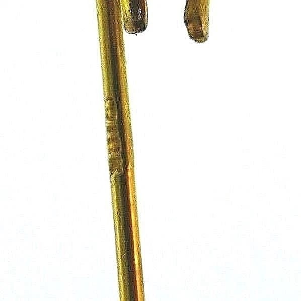 Antique 10k Yellow Gold Aquamarine Wishbone Pin - 5