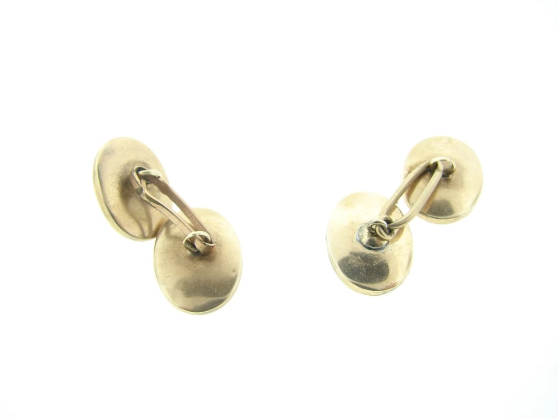GORGEOUS Bloodstone, Goldstone & 14k Yellow Gold Cufflinks - 2