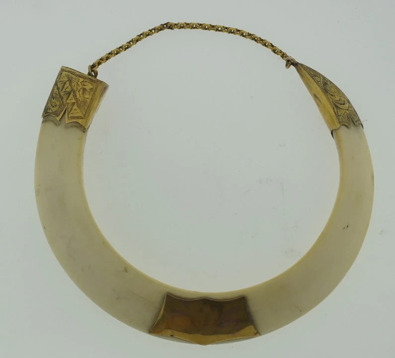 ANTIQUE VICTORIAN 9K YELLOW GOLD ELBOW BRACELET BANGLE STAMPED UNIQUE - 6