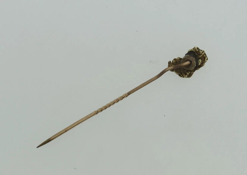 C.1930 GOLD NUGGET 10K YELLOW GOLD STICK PIN - 4