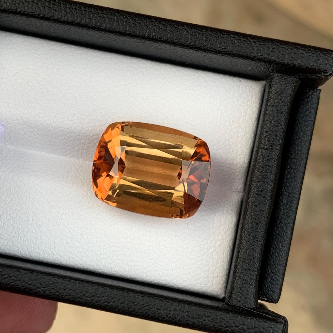 Rich Brown Topaz Loose Gemstone: 18.10 Carat Cushion Cut, November Birthstone - 2