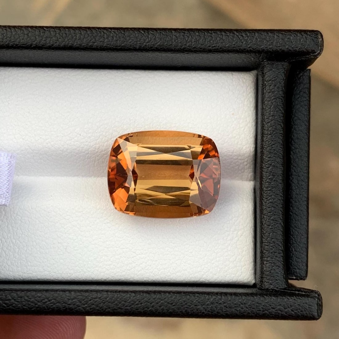 Rich Brown Topaz Loose Gemstone: 18.10 Carat Cushion Cut, November Birthstone - 3