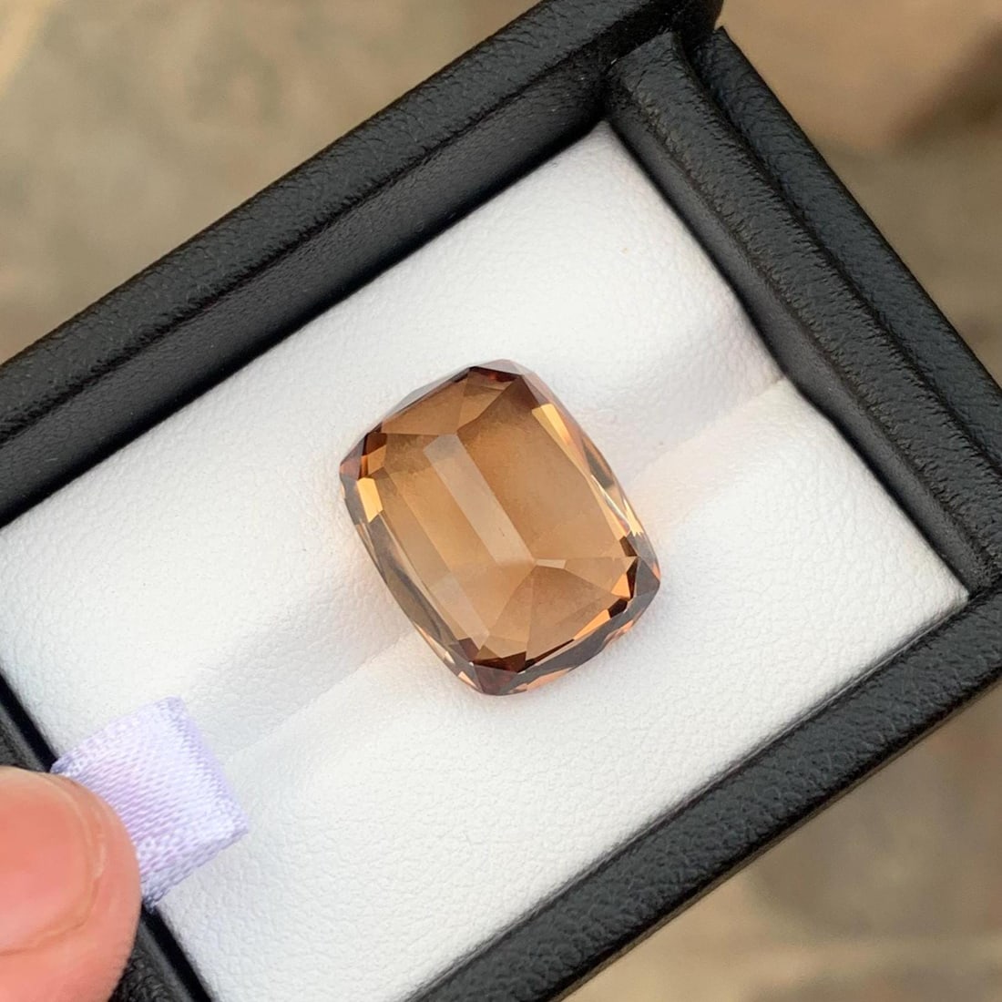 Rich Brown Topaz Loose Gemstone: 18.10 Carat Cushion Cut, November Birthstone - 6