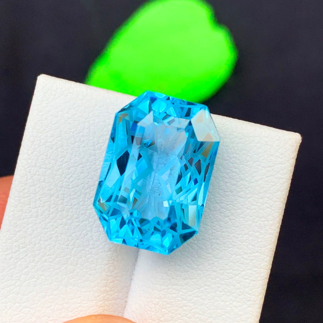 Natural Swiss Blue Topaz Gemstone, Precision Cut Topaz Ring Stone - 5