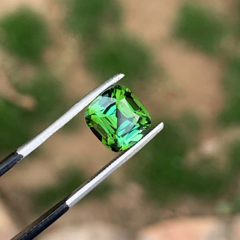 Natural Green Tourmaline Loose Gemstone For Ring Making, 3.2 - 4