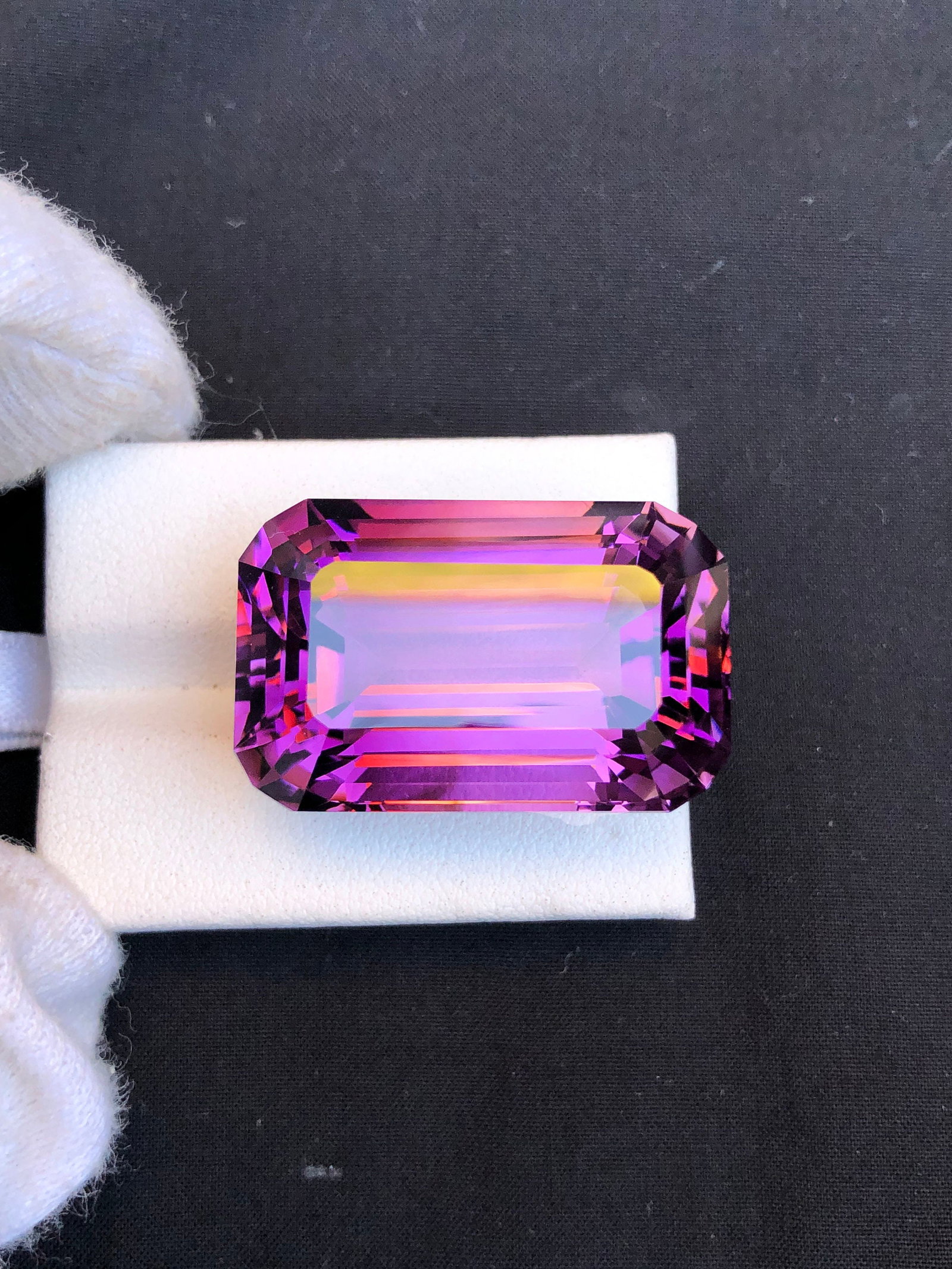 68.60 CT Emerald Cut Amethyst Gemstone: Deep Purple February Birthstone - 3
