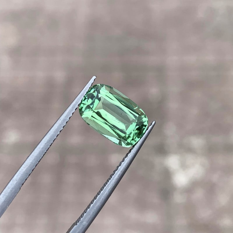 Mint Green Tourmaline Loose Gemstone, Faceted Tourmaline Ring Stone, 3.60CT - 5