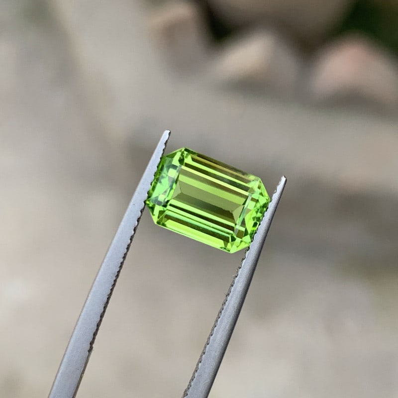 Burma Peridot Gemstone For Ring, Apple Green Peridot Ring Stone, 3.6 CT - 6
