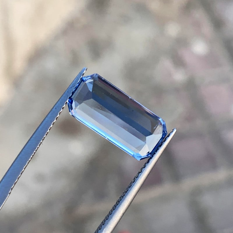 Emerald Cut Aquamarine Gemstone, Deep Blue Aquamarine Ring Stone, 4.10 CT - 2