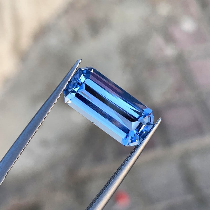 Emerald Cut Aquamarine Gemstone, Deep Blue Aquamarine Ring Stone, 4.10 CT - 3