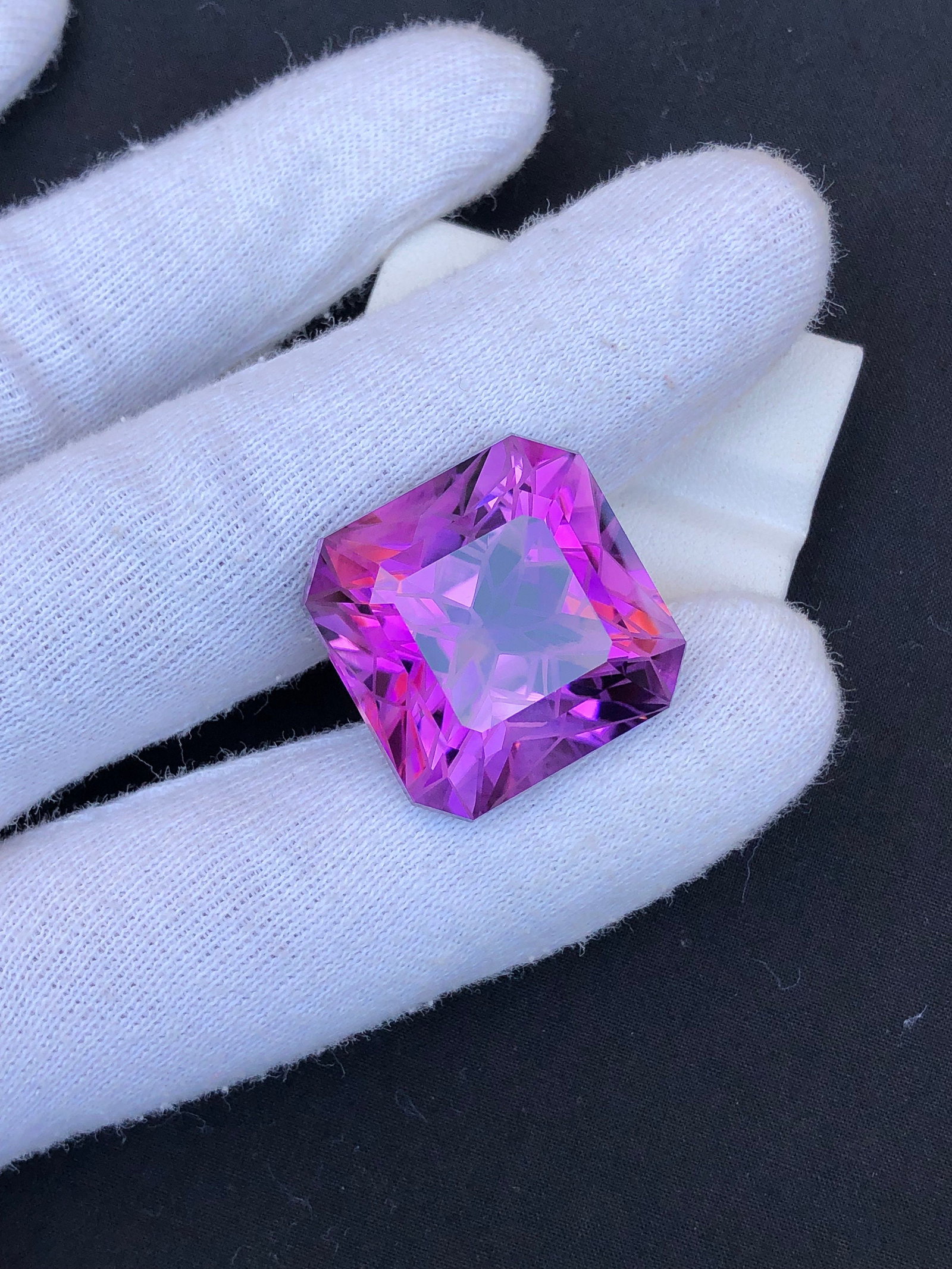 69.05 Carat Purple Amethyst Gemstone: Ascher Cut Loose Stone - 2