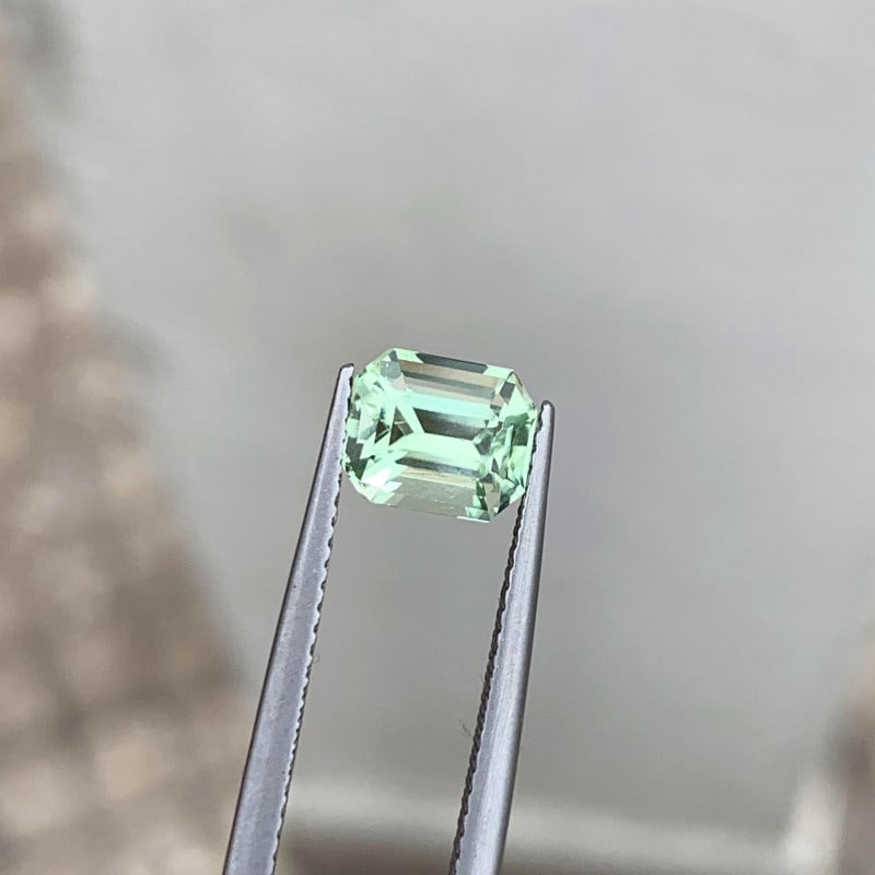 Light Green Tourmaline Gemstone, Emerald Cut Tourmaline Ring Stone, 1.70 CT - 3