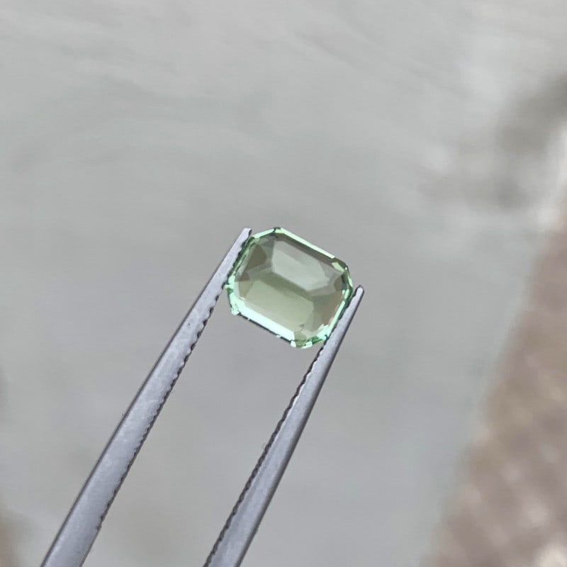 Light Green Tourmaline Gemstone, Emerald Cut Tourmaline Ring Stone, 1.70 CT - 4