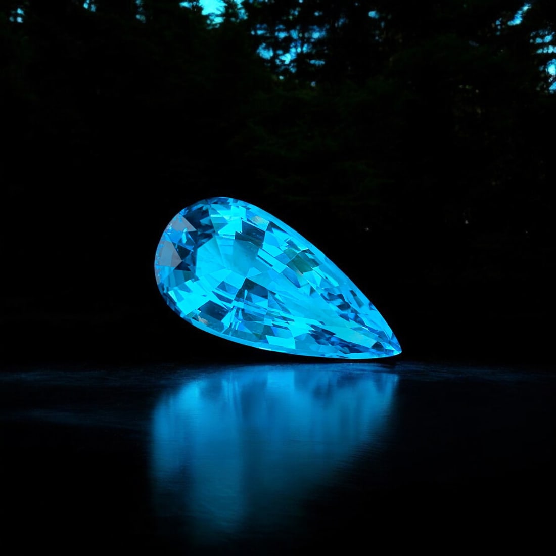 Pear Topaz Jewelry Stone, Swiss Blue Topaz Gemstone, Natural Topaz Stone (1 of 4)
