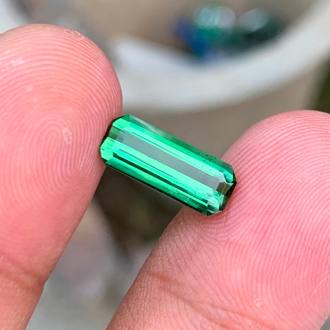 Bluish Green Tourmaline Loose Gemstone Ring, Natural Tourmaline Gemstone - 2