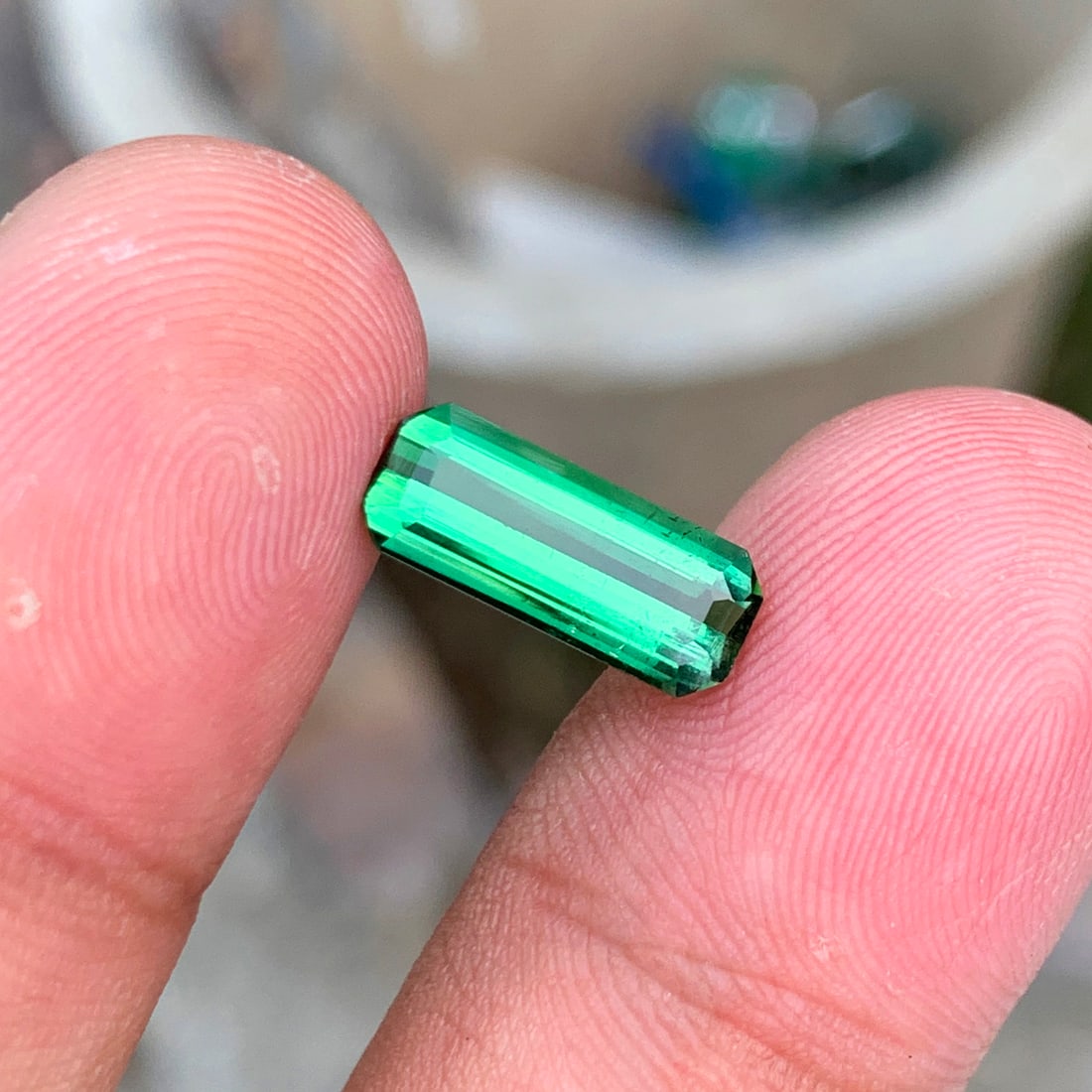 Bluish Green Tourmaline Loose Gemstone Ring, Natural Tourmaline Gemstone - 3
