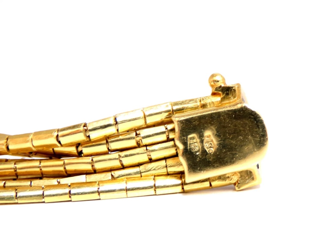 Rustic Nine Stranded 18kt Gold Bracelet 55 Grams 7.5 inch** - 3