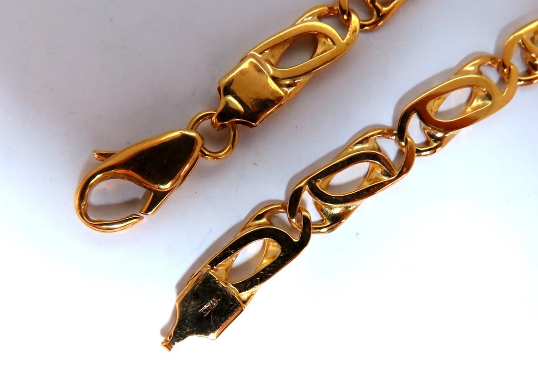 Modified Paper Clip Link Bracelet 14kt Gold 15.6 Grams** - 4
