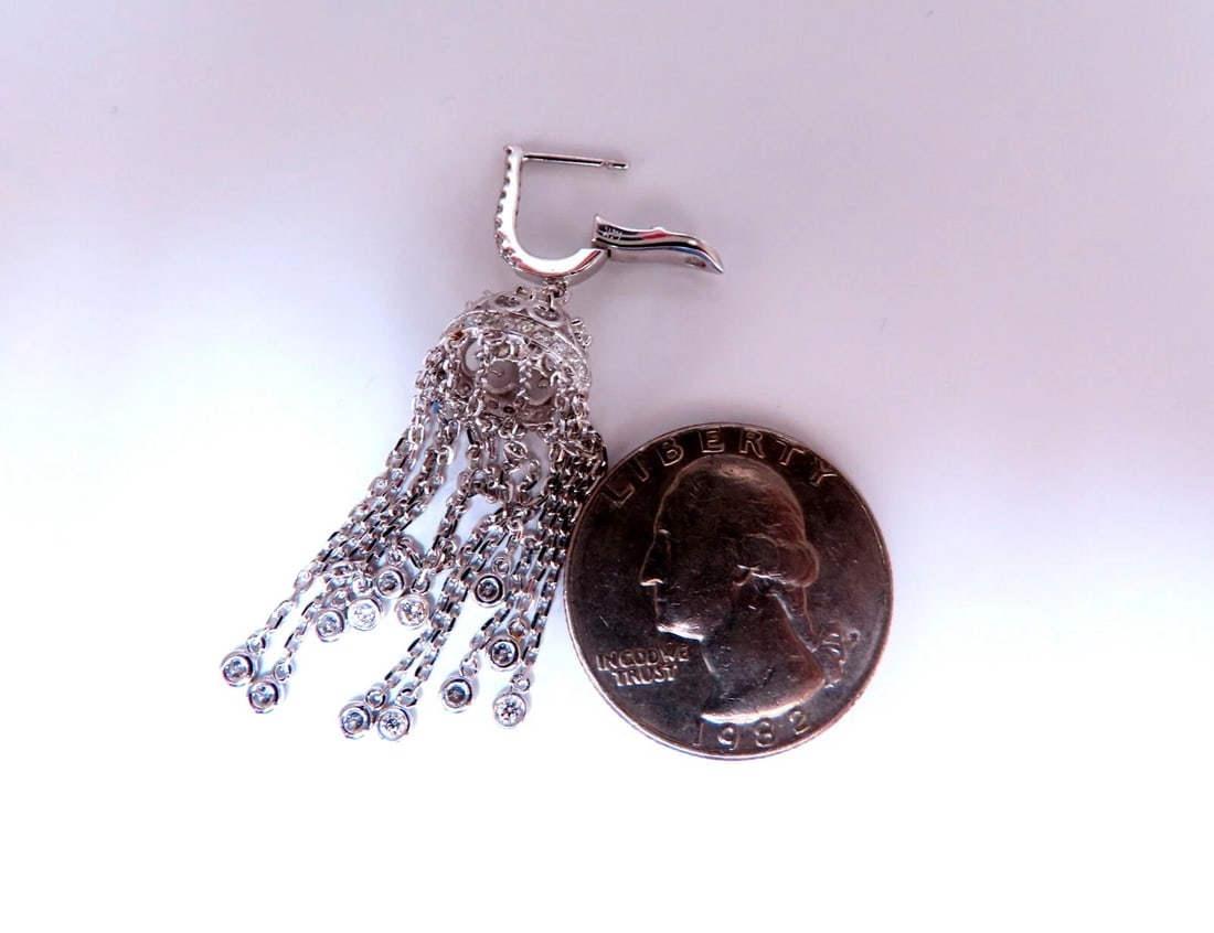 1.50ct natural diamonds umbrella cascading drop dangle earrings 14kt** - 5