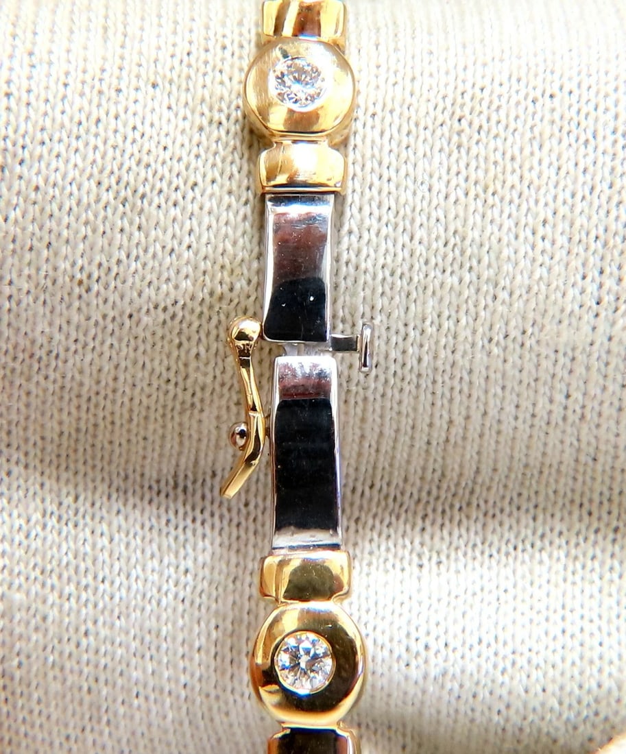 1.50 carat natural round diamond bezel flush set Diamond bracelet 14kt** - 7