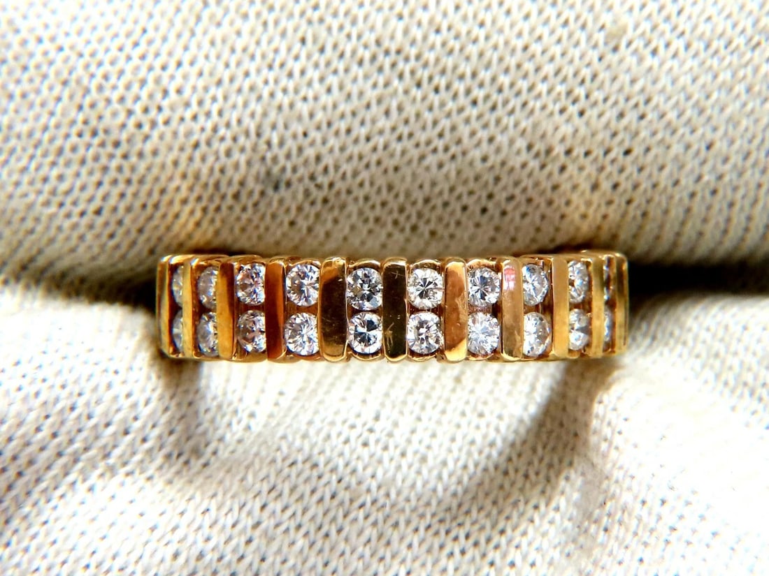 1.50ct natural round diamonds eternity ring channel set durable 14kt *v - 4
