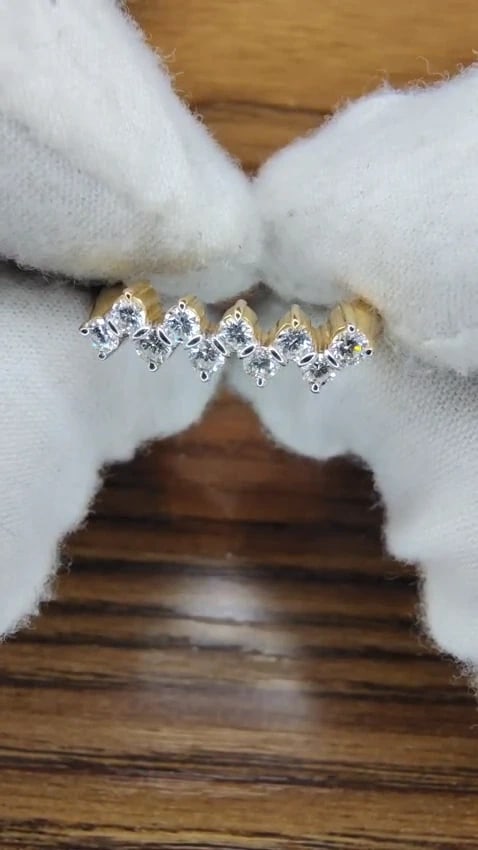 .50ct Natural Staggered Lay Diamonds Flat Band 14kt *v - 2