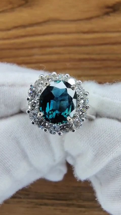 GIA Certified 2.54ct Natural Blue Sapphire Diamond Ring 14 Karat *v - 2