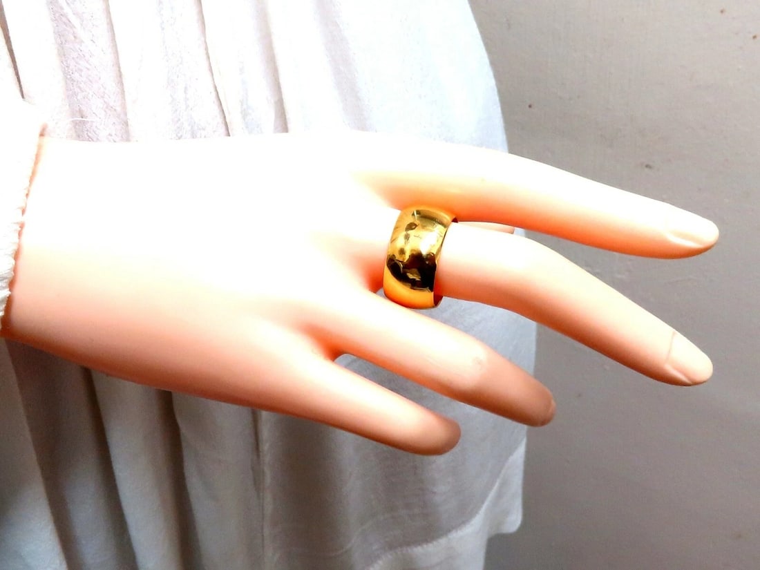 11.1mm Wide Classic 14kt Gold Band Semi Domed High Shine** - 3