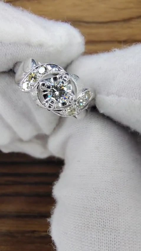 .45ct Vintage Revival Natural Diamonds Ring 14 Karat *v - 2