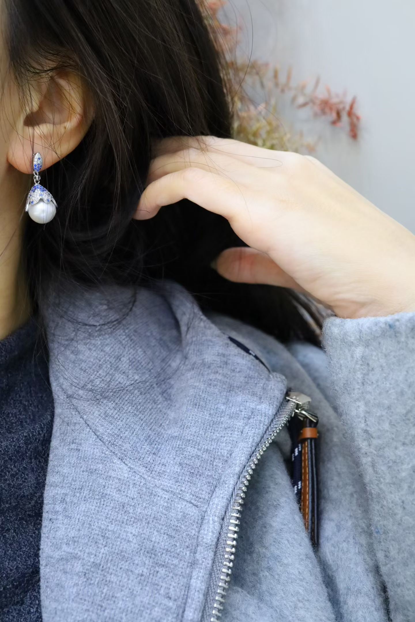 Sterling Silver Natural Pearl Earrings - 8