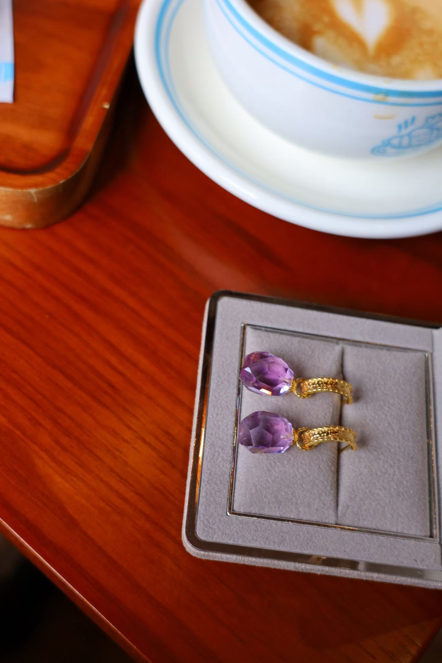 Natural Amethyst Earrings - 3