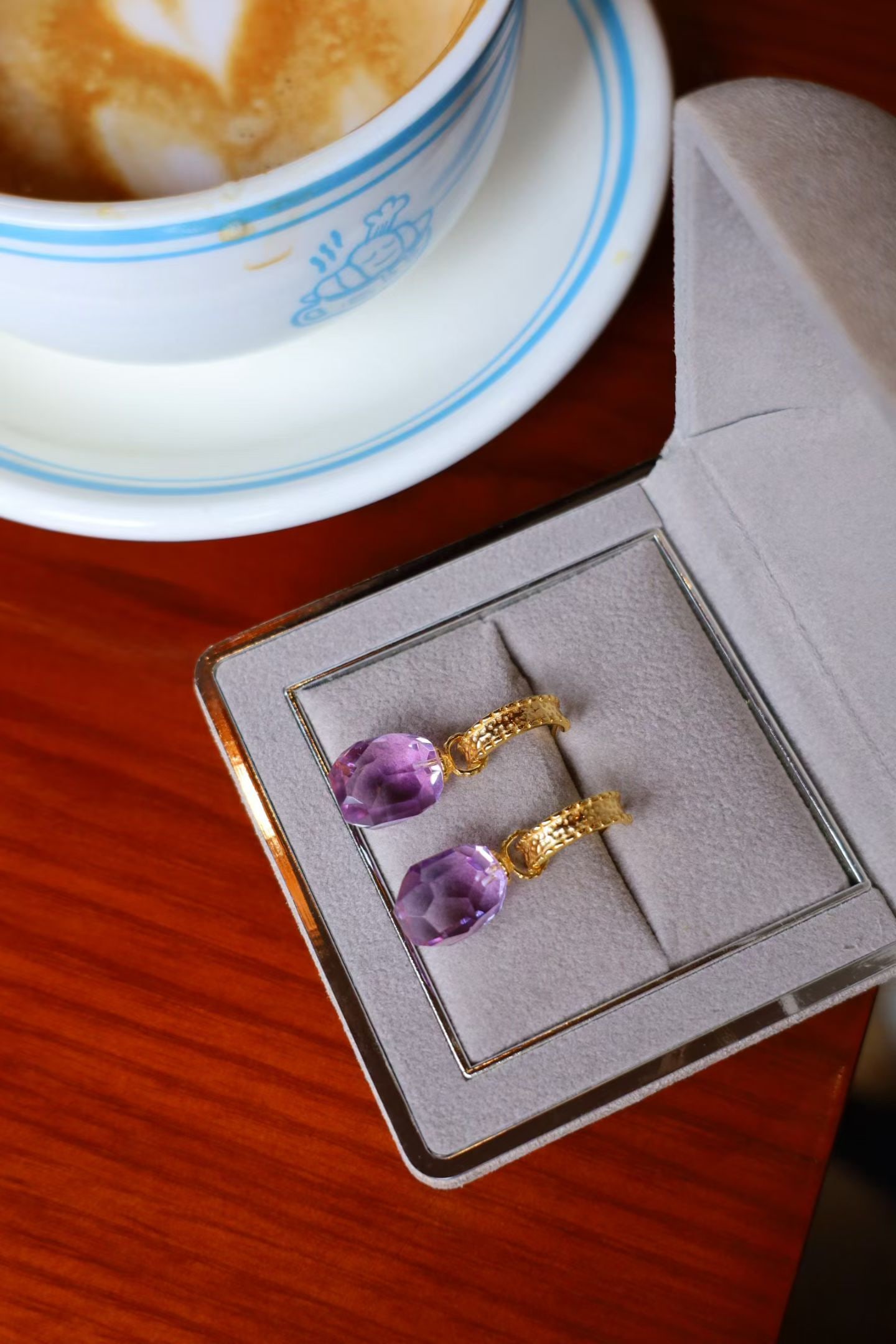 Natural Amethyst Earrings - 6