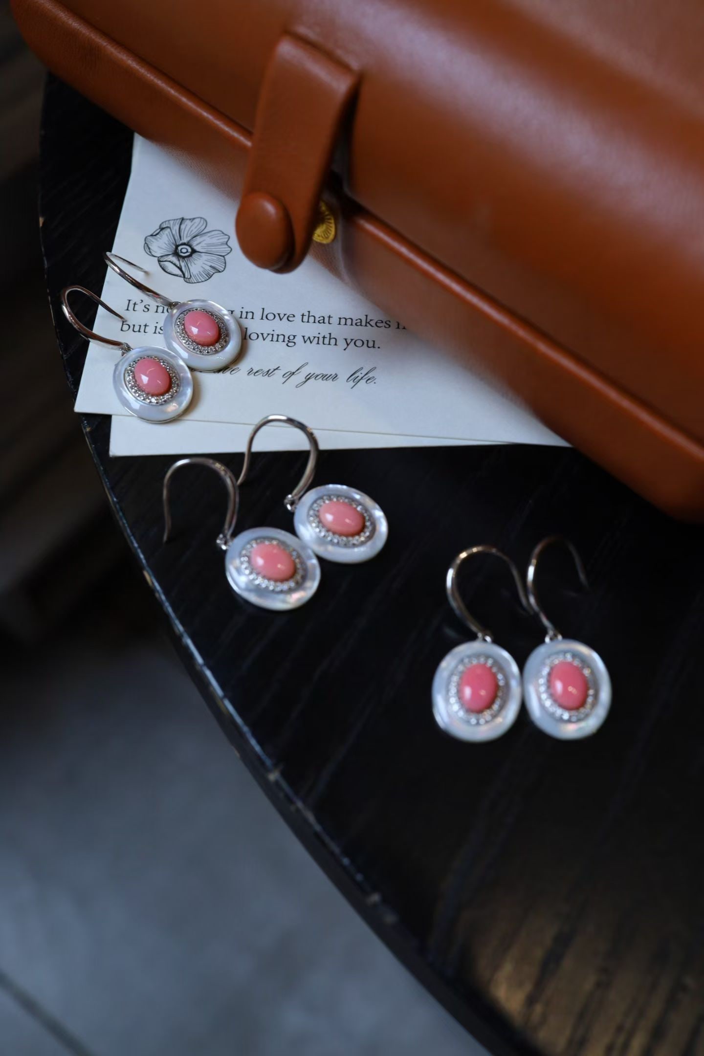 Sterling Silver Natural Cameo Shell Earrings - 2