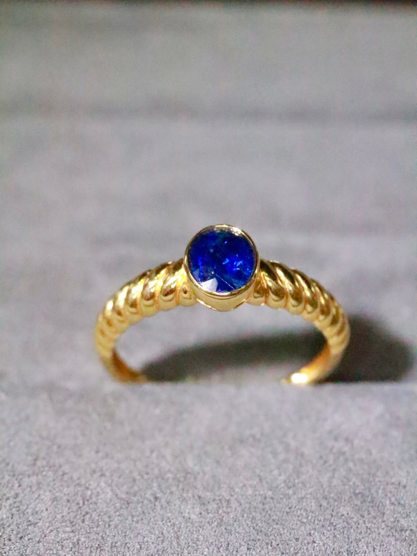 18K Blue Sapphire Ring - 3