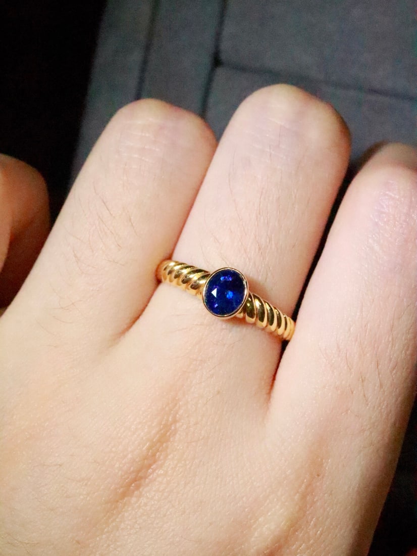 18K Blue Sapphire Ring - 6