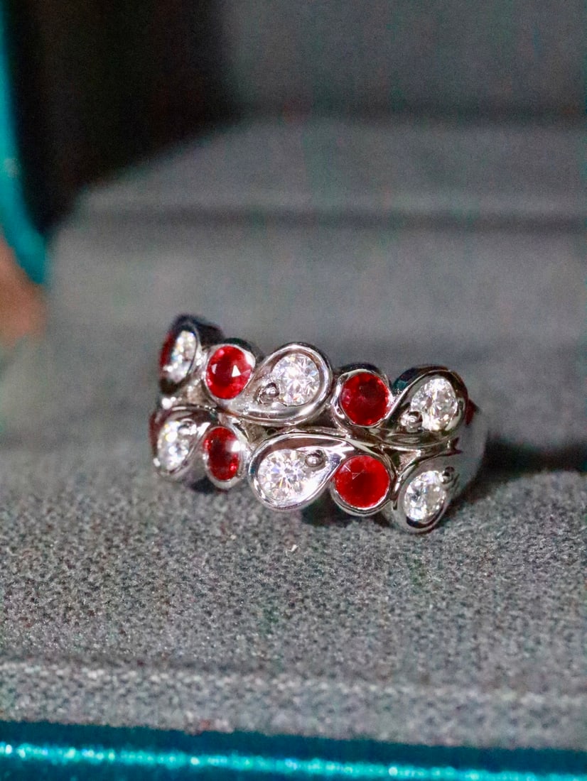 18K Gold Natural Unheated Ruby Ring - 2
