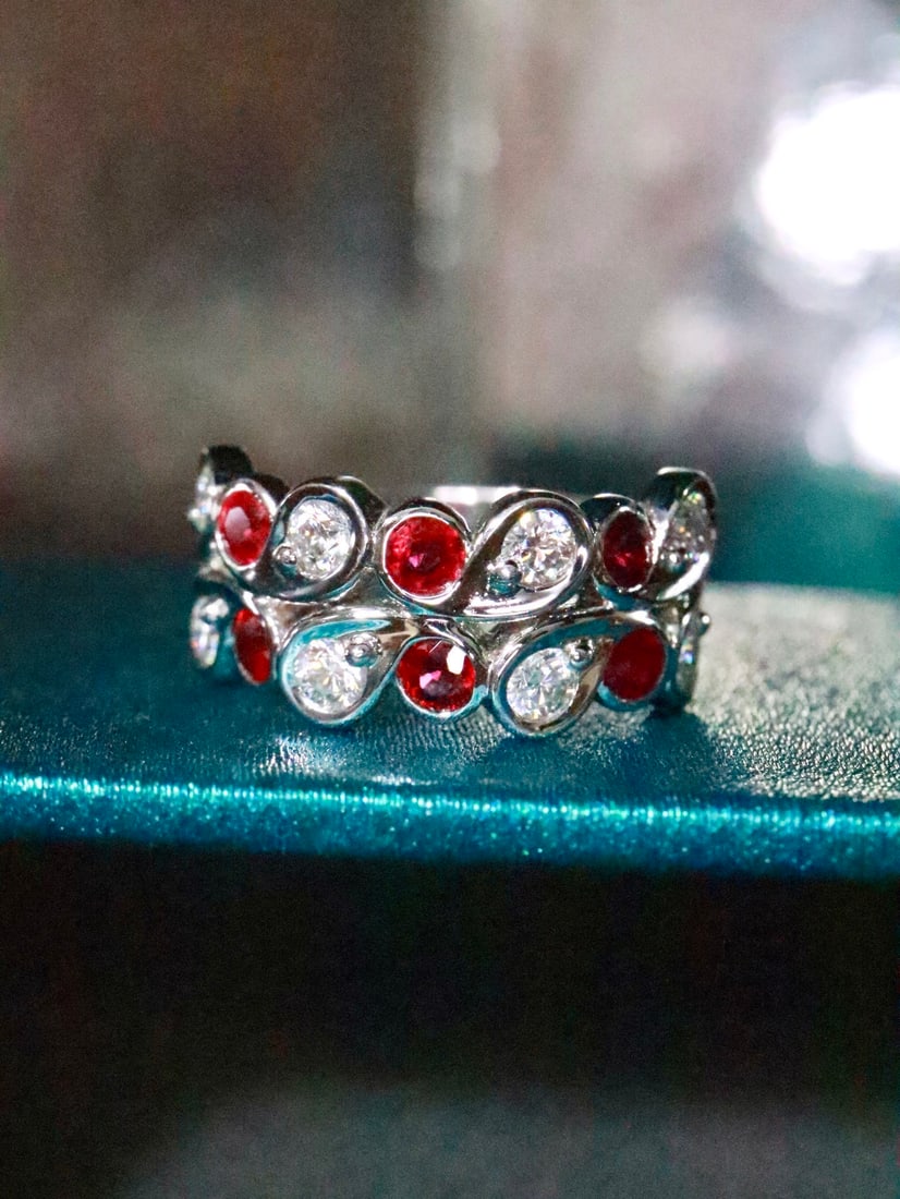 18K Gold Natural Unheated Ruby Ring - 4