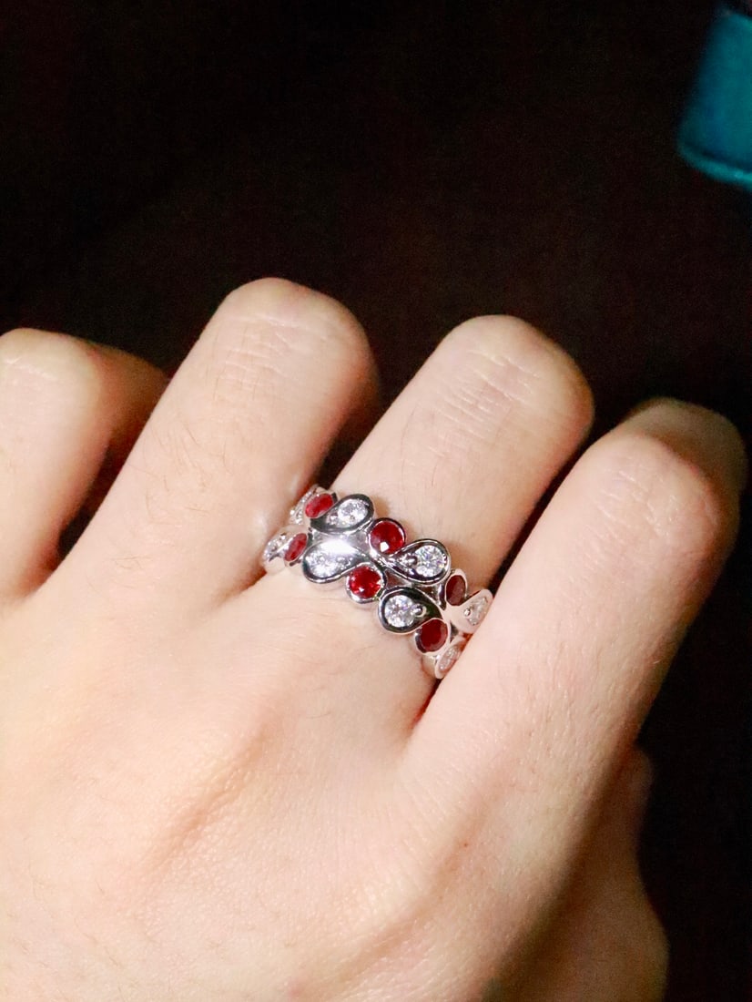 18K Gold Natural Unheated Ruby Ring - 5