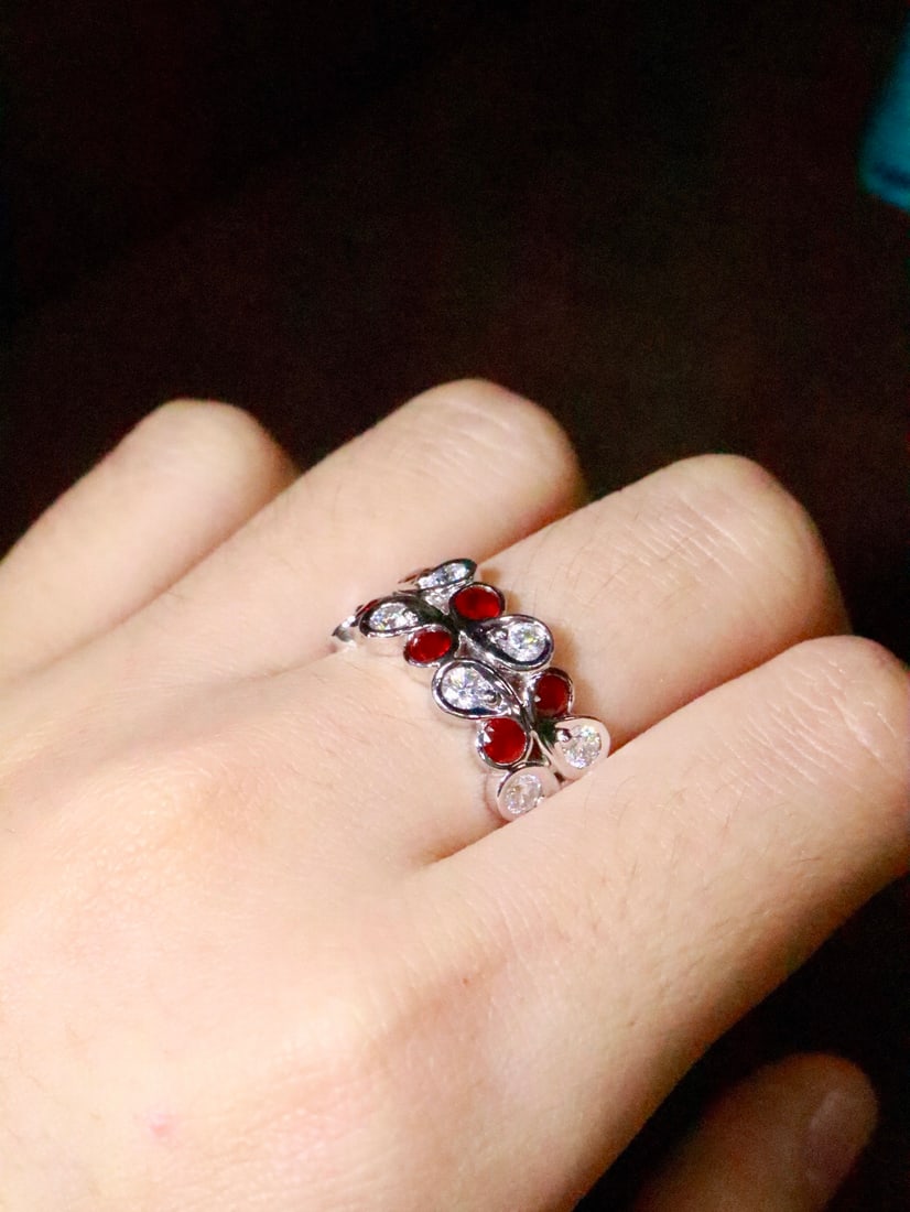 18K Gold Natural Unheated Ruby Ring - 6