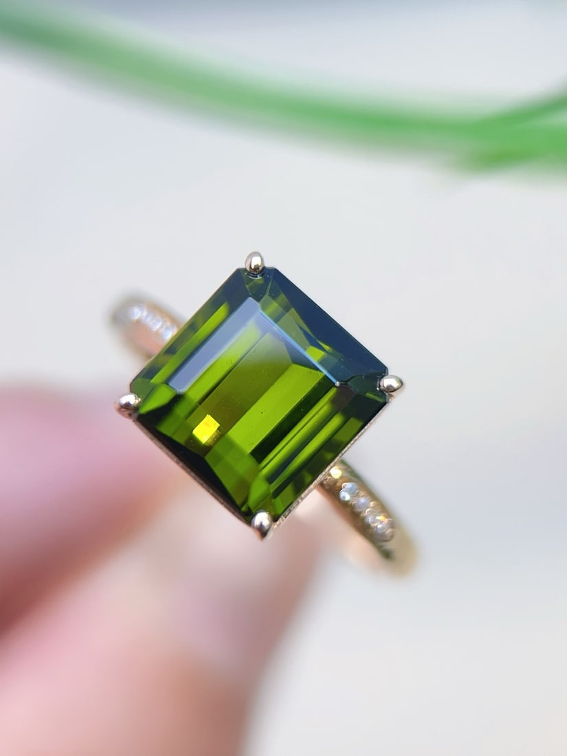 Natural Green Tourmaline Ring - 2