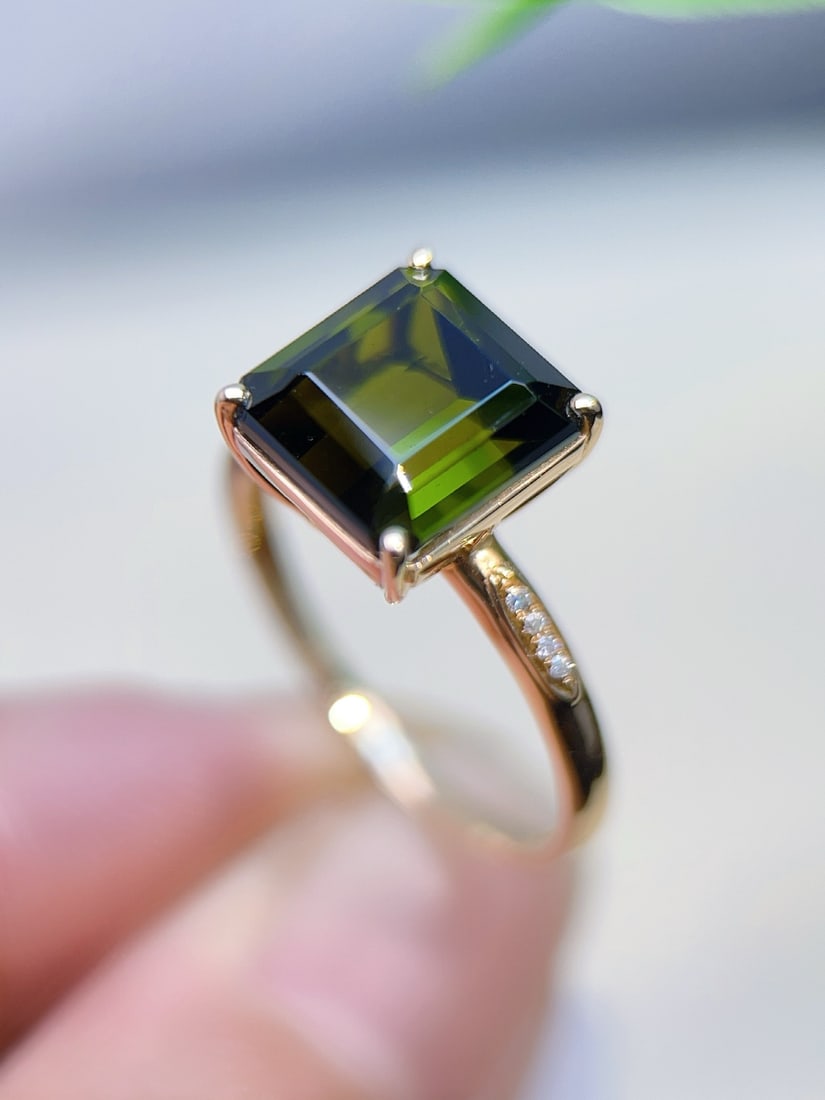 Natural Green Tourmaline Ring - 4