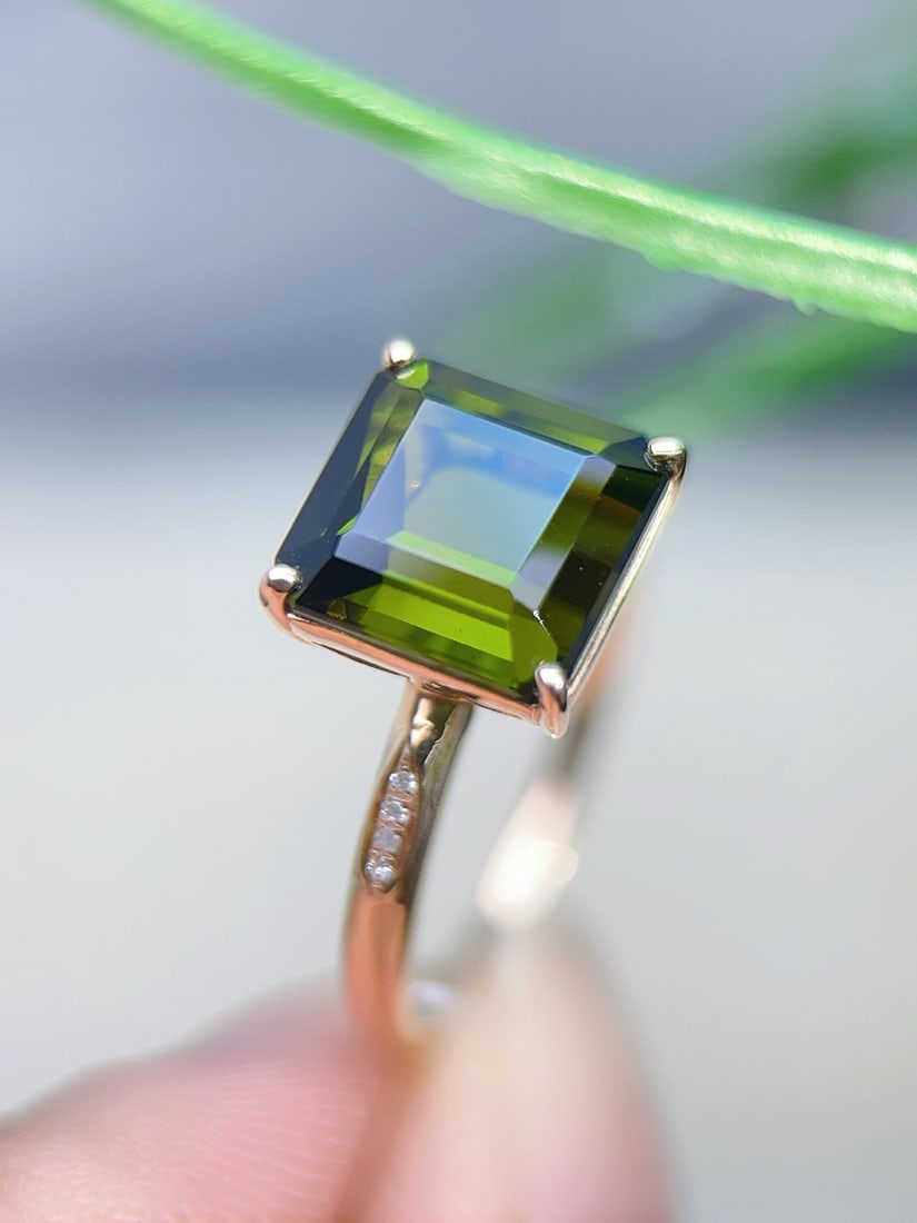 Natural Green Tourmaline Ring - 5