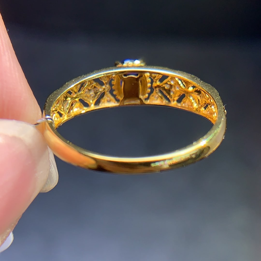 18K Gold Natural Sapphire Ring - 6