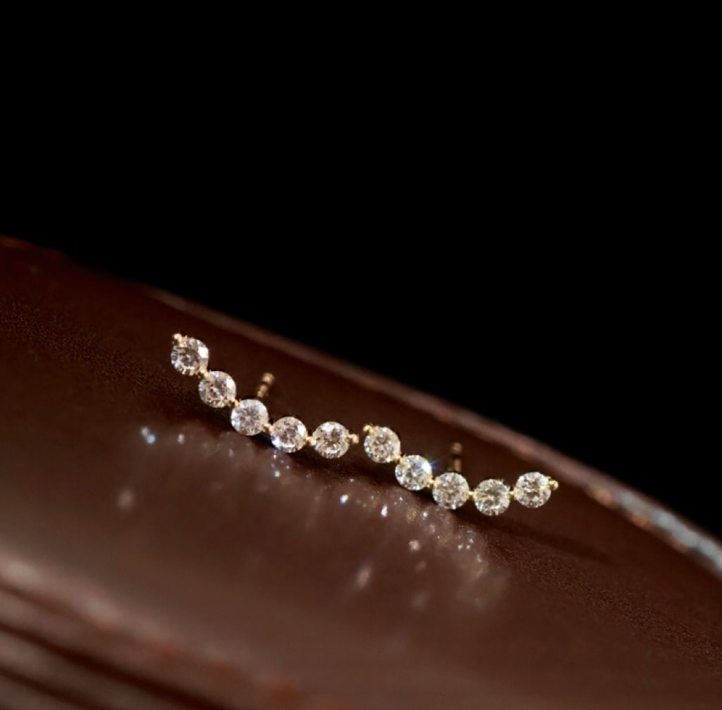 18K Gold Lab-Grown Diamond Earrings - 3