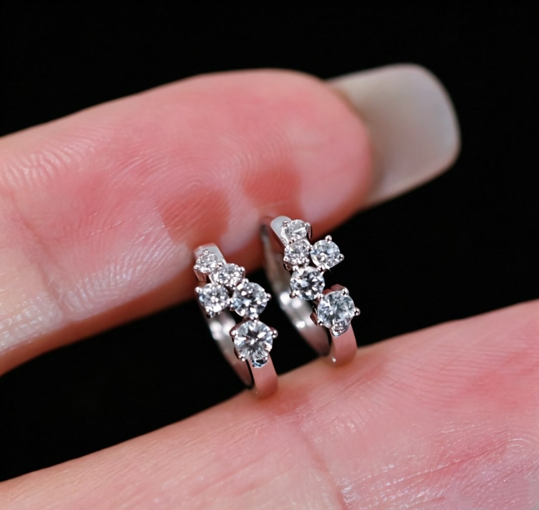 18K Gold Lab-Grown Diamond Earrings - 2