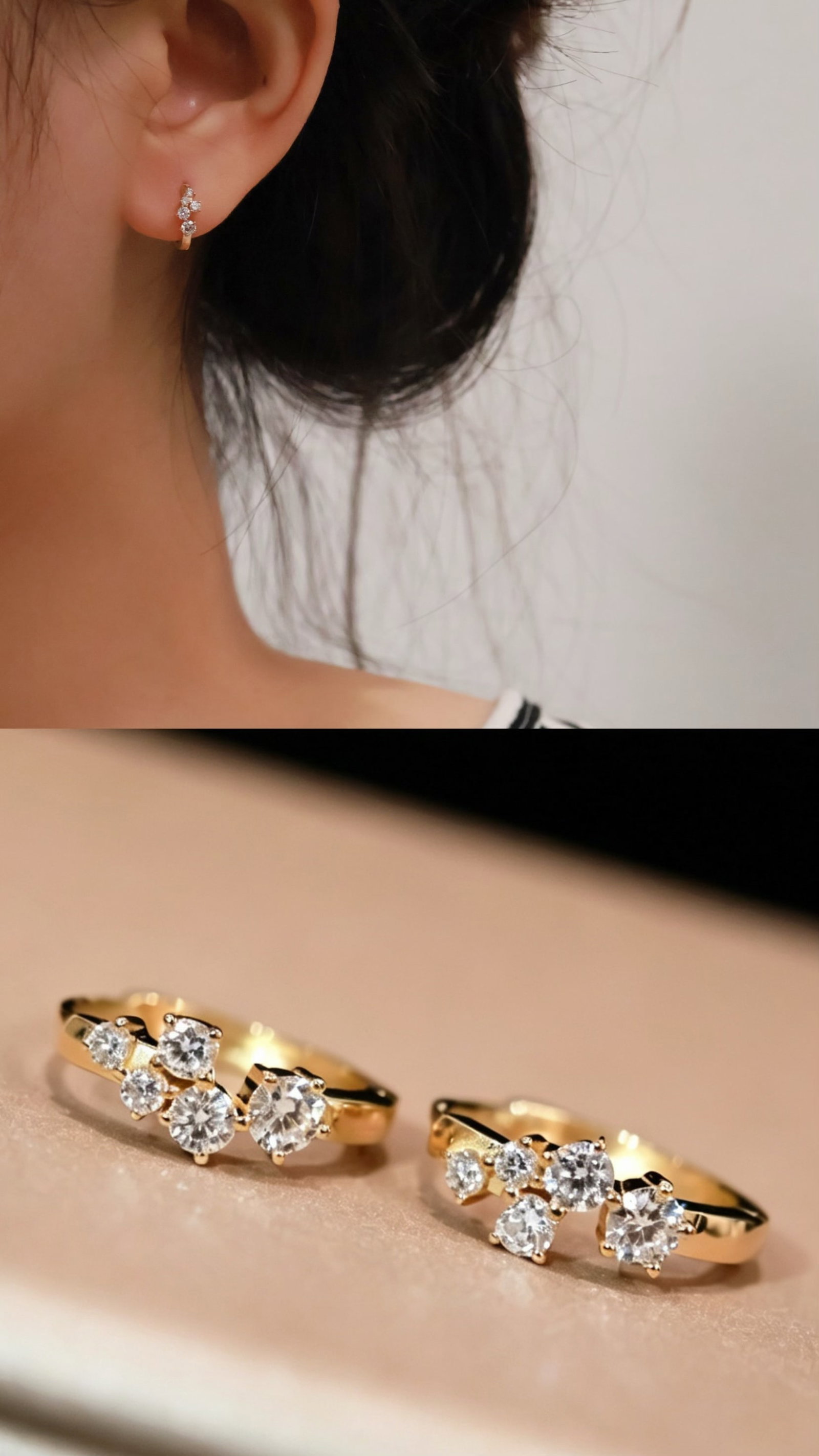 18K Gold Lab-Grown Diamond Earrings - 3